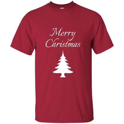 Merry Christmas Xmas Tree T-Shirt Cardinal