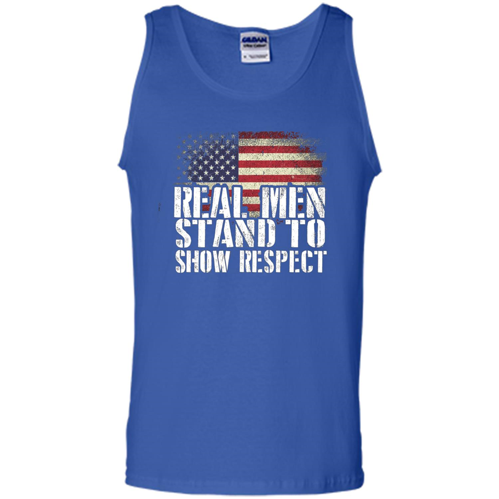 Military T-shirt Real Men Stand To Show Respect Royal
