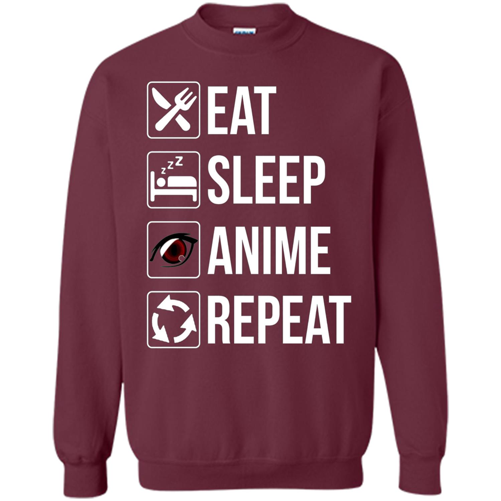 Funny Eat Sleep Anime Repeat T-shirt