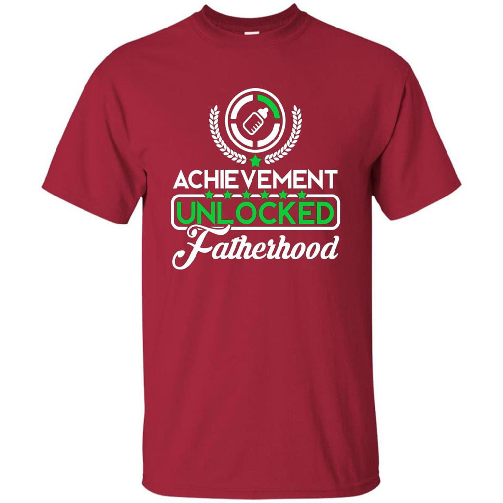 First Father's Day T-shirt Achievement Unlocked Fatherhood Cardinal