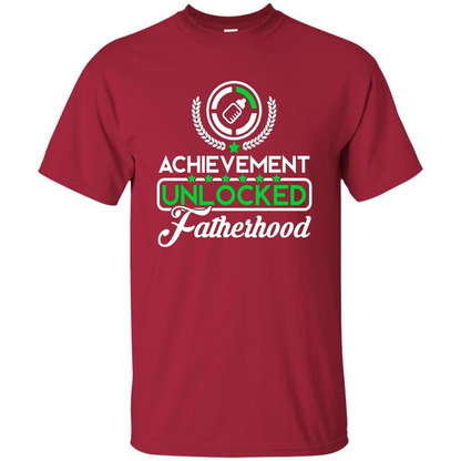 First Father's Day T-shirt Achievement Unlocked Fatherhood Cardinal