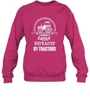 Easily Distracted By Tractors ShirtUnisex Fleece Pullover Sweatshirt