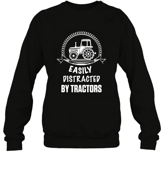 Easily Distracted By Tractors Shirt Sweatshirt Black