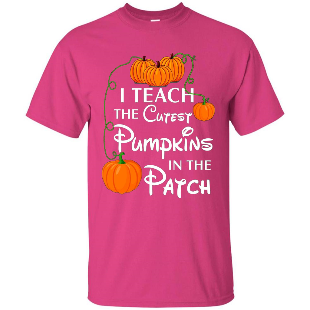 I Teach The Cutest Pumpkin In The Patch Funny T-Shirt Heliconia