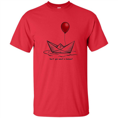 Red Balloon Horror Halloween T-shirt Red