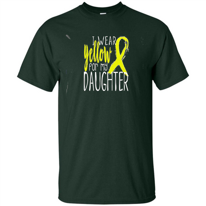 I Wear Yellow Ribbon For My Daughter T-shirt Forest Green