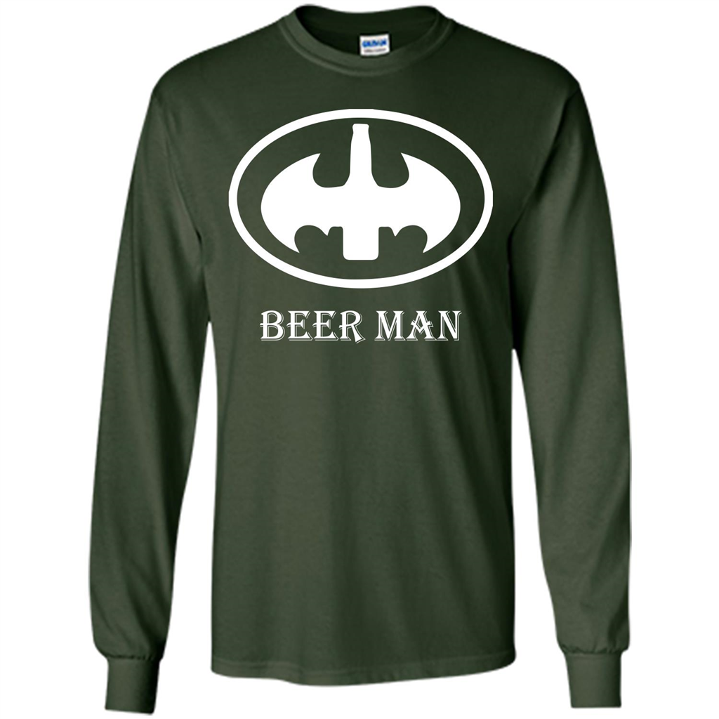 Beer Man T-shirt Funny Logo T-shirt Forest Green