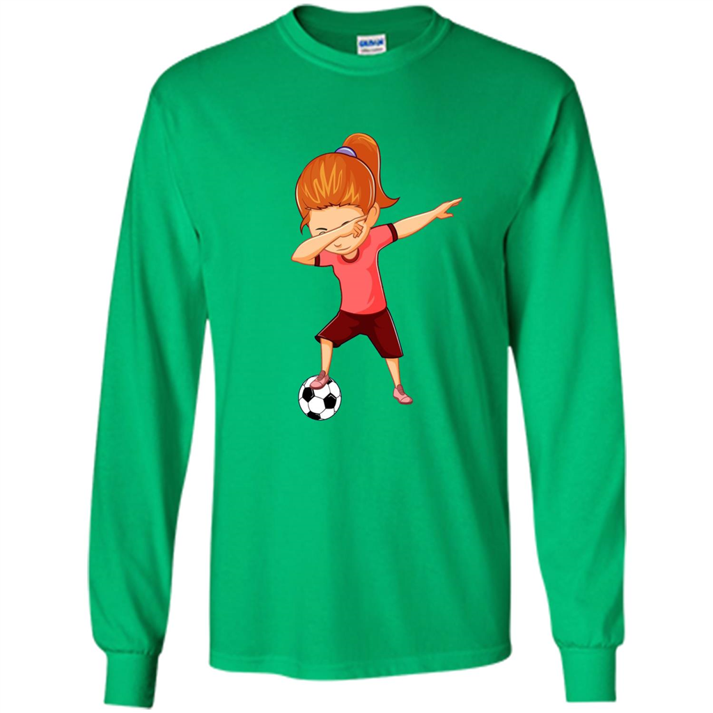 Soccer T-shirt For Girls Funny Dabbing Dab Dance Soccer Ball Irish Green