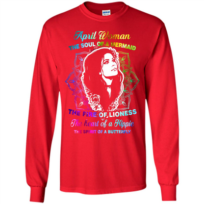 April Woman T-shirt The Heart Of A Hippie Red