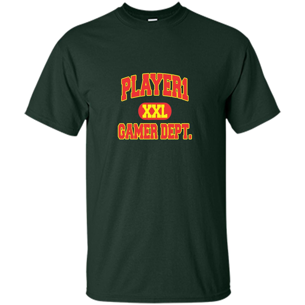 Gamer T-shirt Player 1 XXL Gamer Department Forest Green