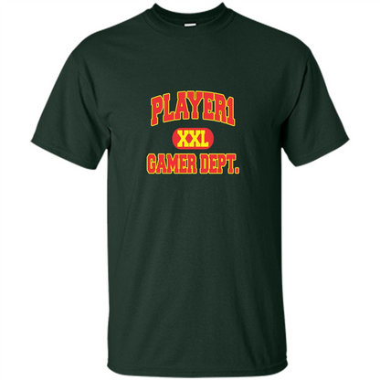 Gamer T-shirt Player 1 XXL Gamer Department Forest Green