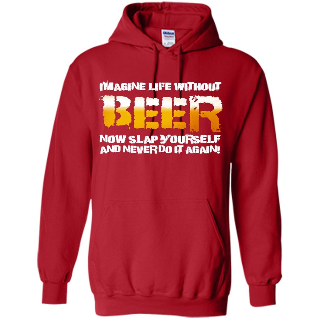 Beer T-shirt Imagine Life Without Beer Red