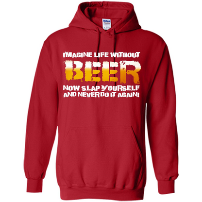Beer T-shirt Imagine Life Without Beer Red