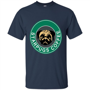 Starpugs Coffee T-shirt Pug Dog Lover T-shirt