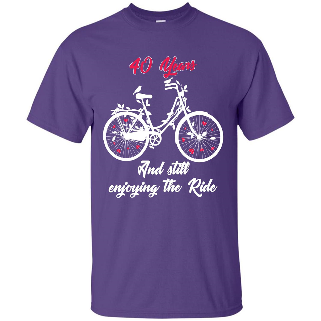 Anniversary T-shirt 40 Years And Still Enjoying The Ride Purple