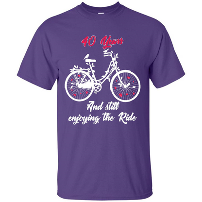 Anniversary T-shirt 40 Years And Still Enjoying The Ride Purple