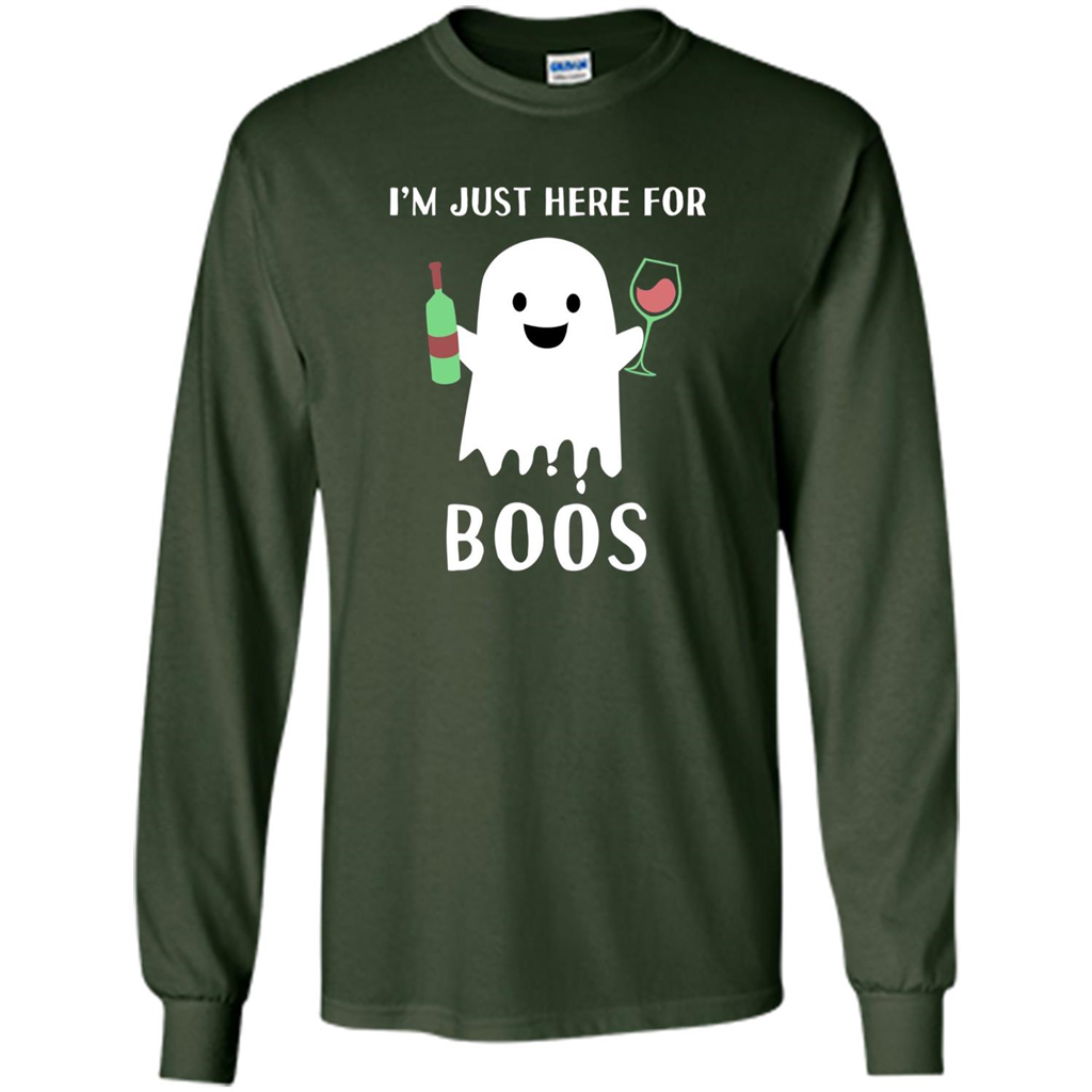 I'm Just Here For Boos T-shirt Funny Halloween Wine for Adults