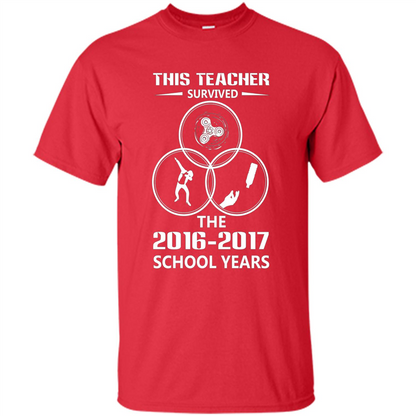 This Teacher Survived The 2016 2017 School Years T-shirt Red