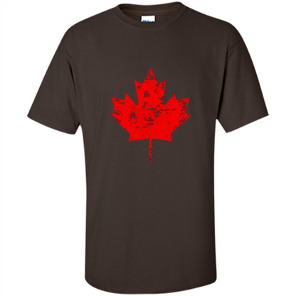 Canada Day T-Shirt. Canada Maple Flag Distressed T-shirt Dark Chocolate