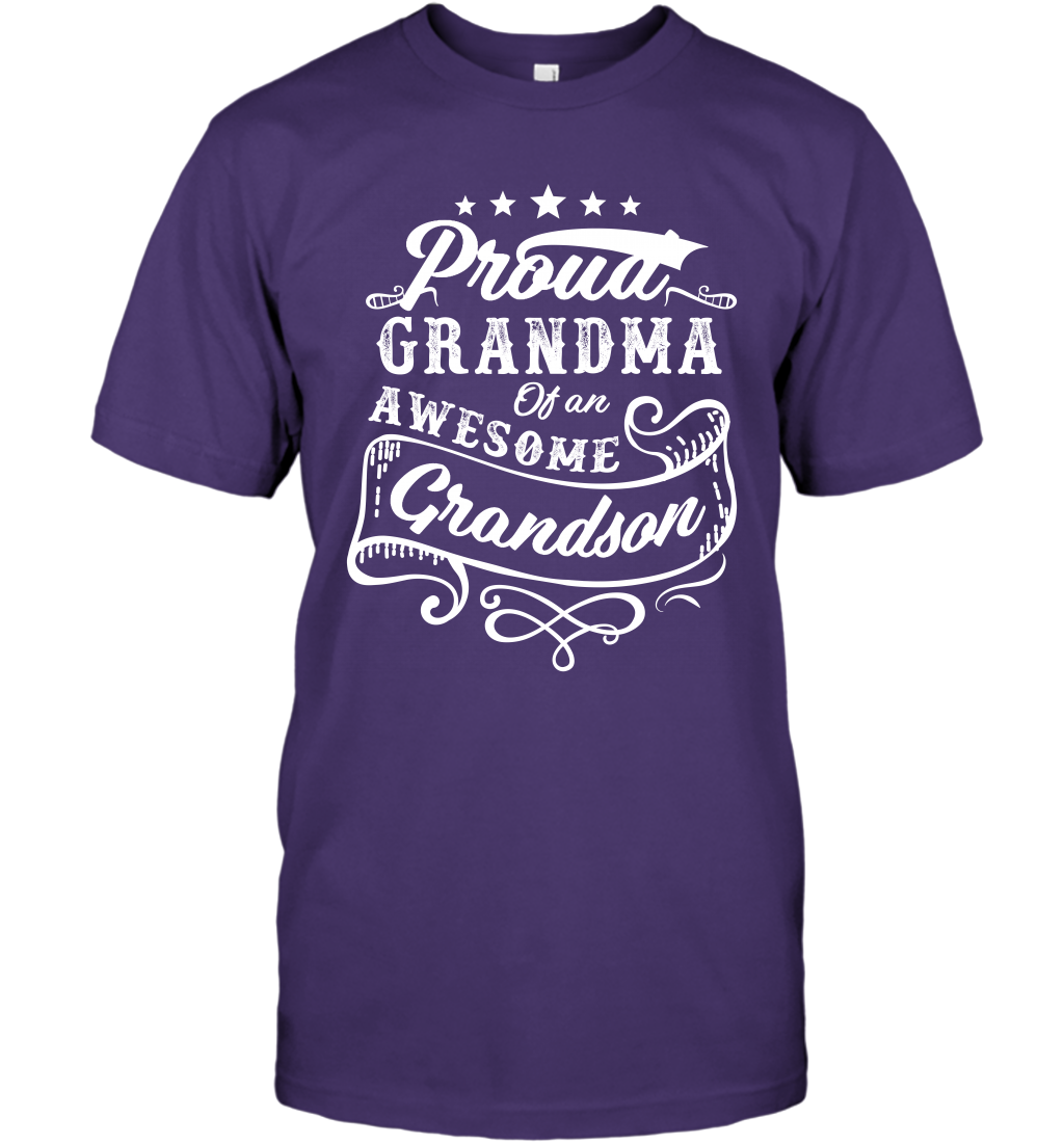 Proud Grandma Of An Awesome Grandson Shirt T-Shirt T-Shirt Purple