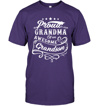 Proud Grandma Of An Awesome Grandson Shirt T-Shirt T-Shirt Purple