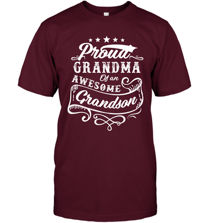 Proud Grandma Of An Awesome Grandson Shirt T-Shirt T-Shirt Maroon