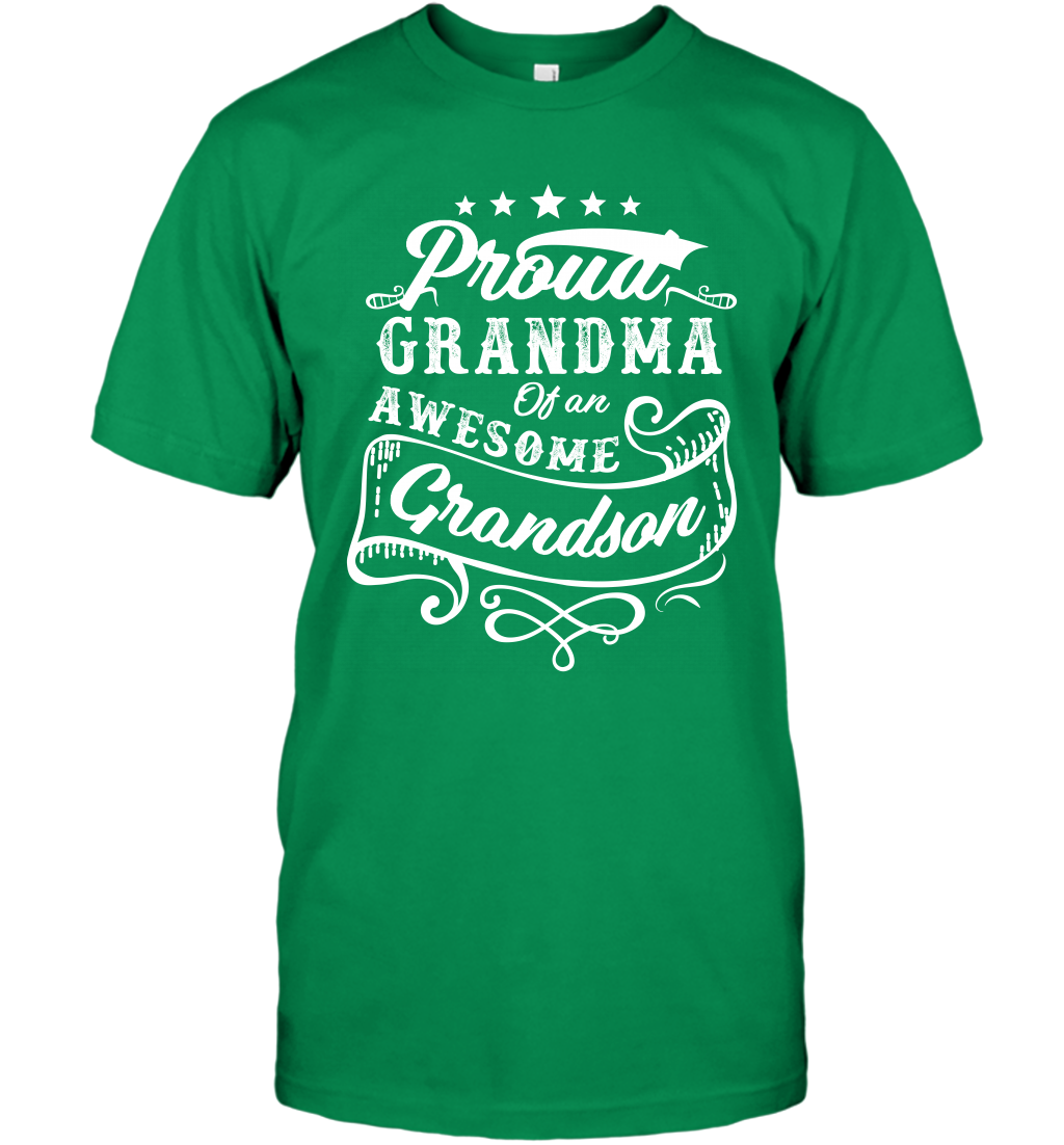 Proud Grandma Of An Awesome Grandson Shirt T-Shirt T-Shirt Irish Green