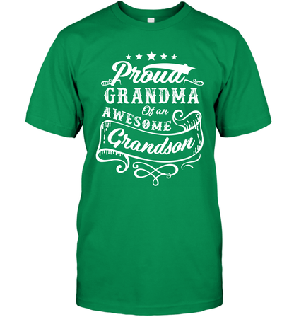 Proud Grandma Of An Awesome Grandson Shirt T-Shirt T-Shirt Irish Green