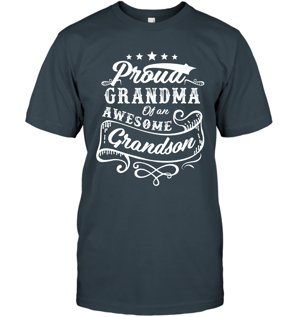 Proud Grandma Of An Awesome Grandson Shirt T-Shirt T-Shirt Charcoal