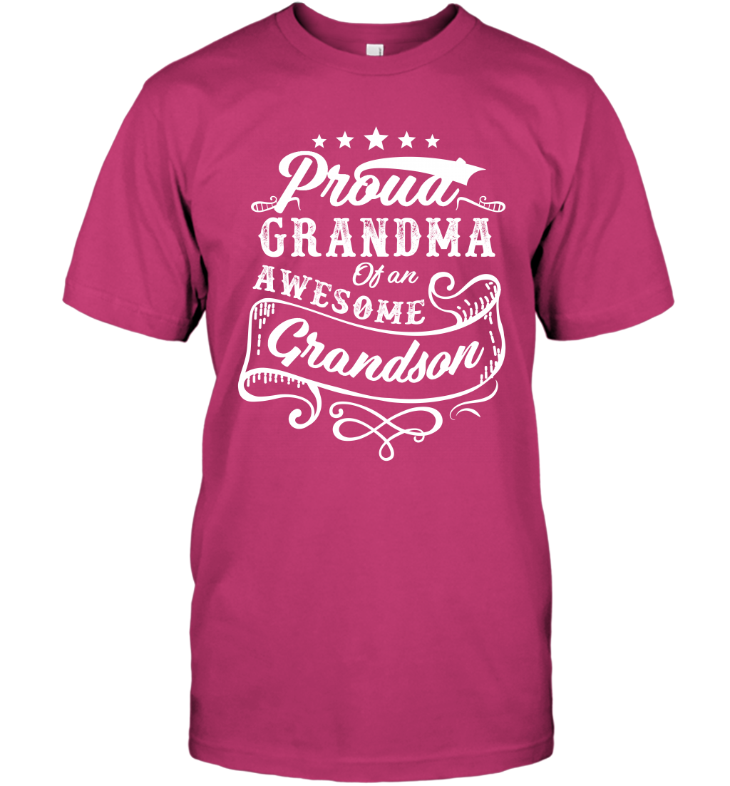 Proud Grandma Of An Awesome Grandson Shirt T-Shirt T-Shirt Heliconia