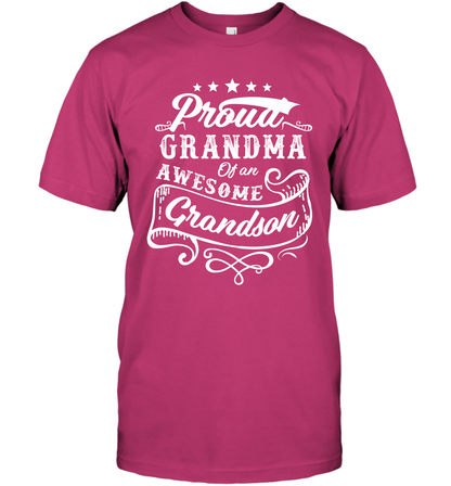 Proud Grandma Of An Awesome Grandson Shirt T-Shirt T-Shirt Heliconia