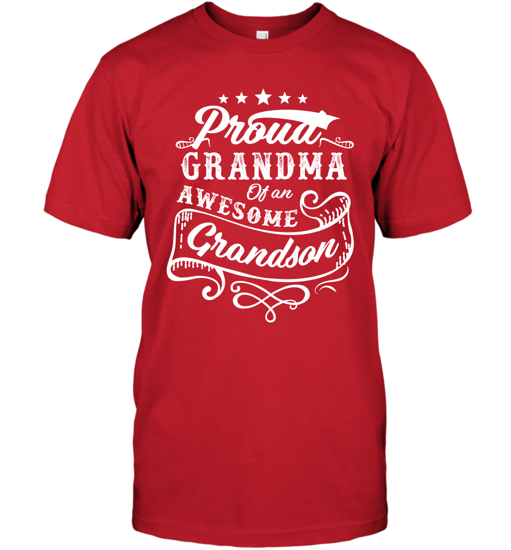 Proud Grandma Of An Awesome Grandson Shirt T-Shirt T-Shirt Red