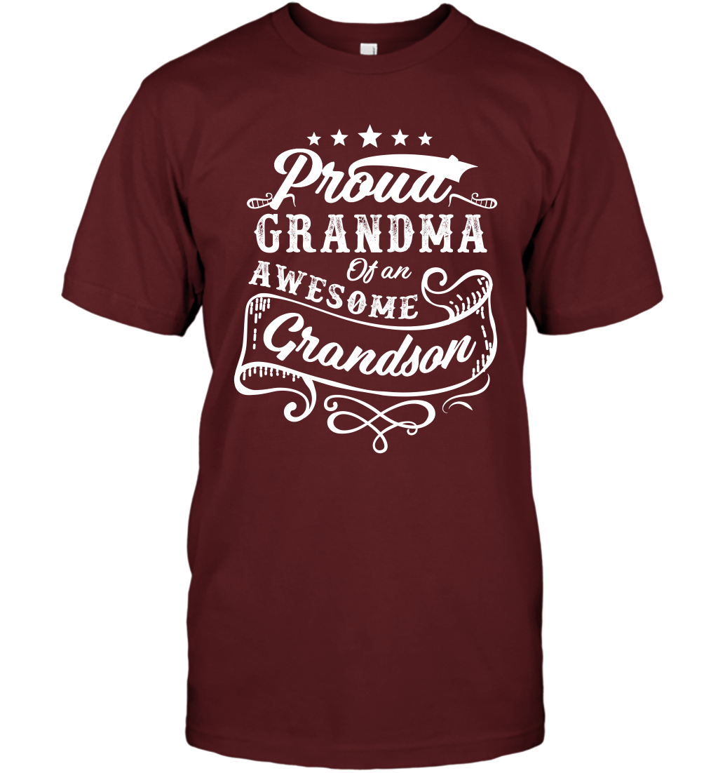 Proud Grandma Of An Awesome Grandson Shirt T-Shirt T-Shirt Cardinal
