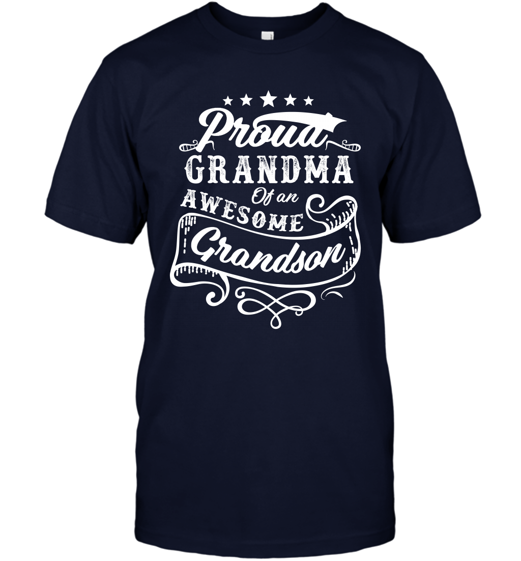 Proud Grandma Of An Awesome Grandson Shirt T-Shirt T-Shirt Navy