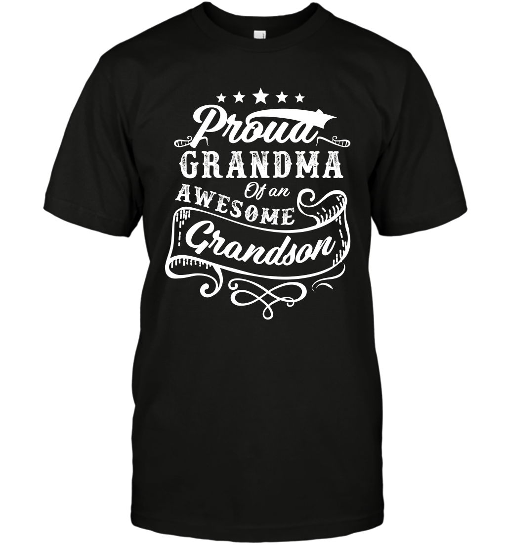 Proud Grandma Of An Awesome Grandson Shirt T-Shirt T-Shirt Black