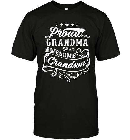 Proud Grandma Of An Awesome Grandson Shirt T-Shirt T-Shirt Black