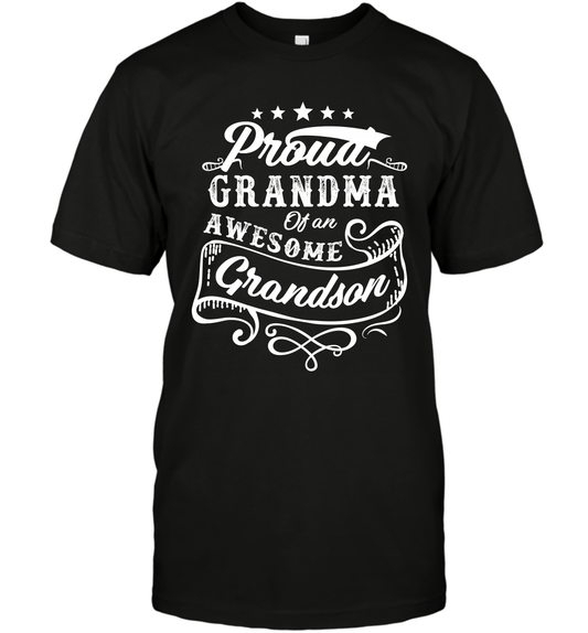 Proud Grandma Of An Awesome Grandson Shirt T-Shirt T-Shirt Black