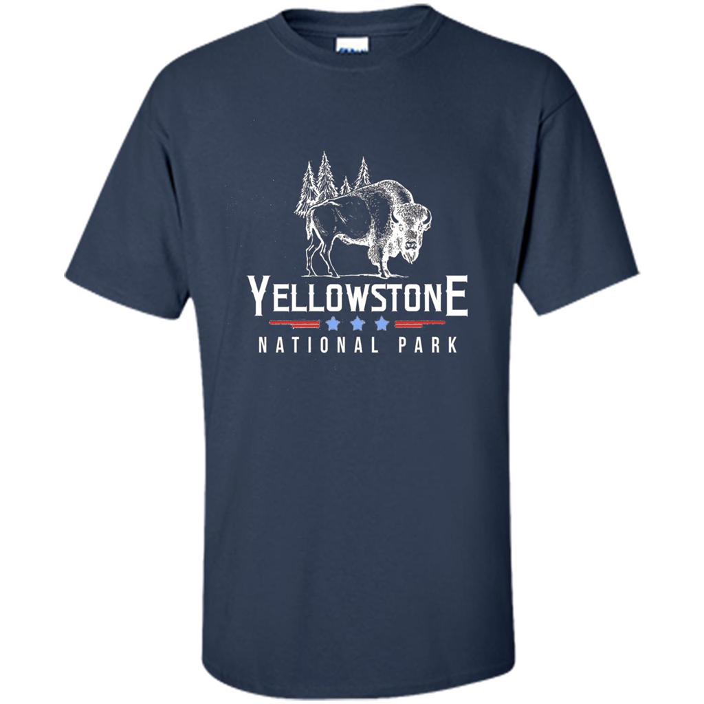 Yellowstone National Park Wyoming Buffalo T-shirt Navy