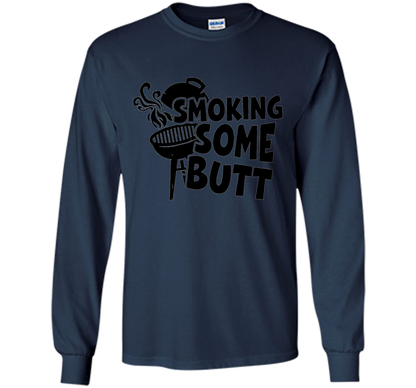 Funny Smoke Some Butt BBQ Barbeque Grilling T-Shirt shirt Navy