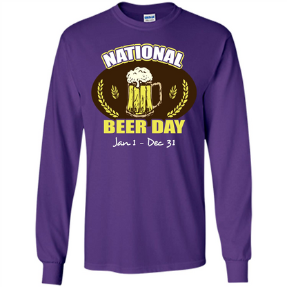 Beer T-shirt National Beer Day Jan1-Dec 31 Purple