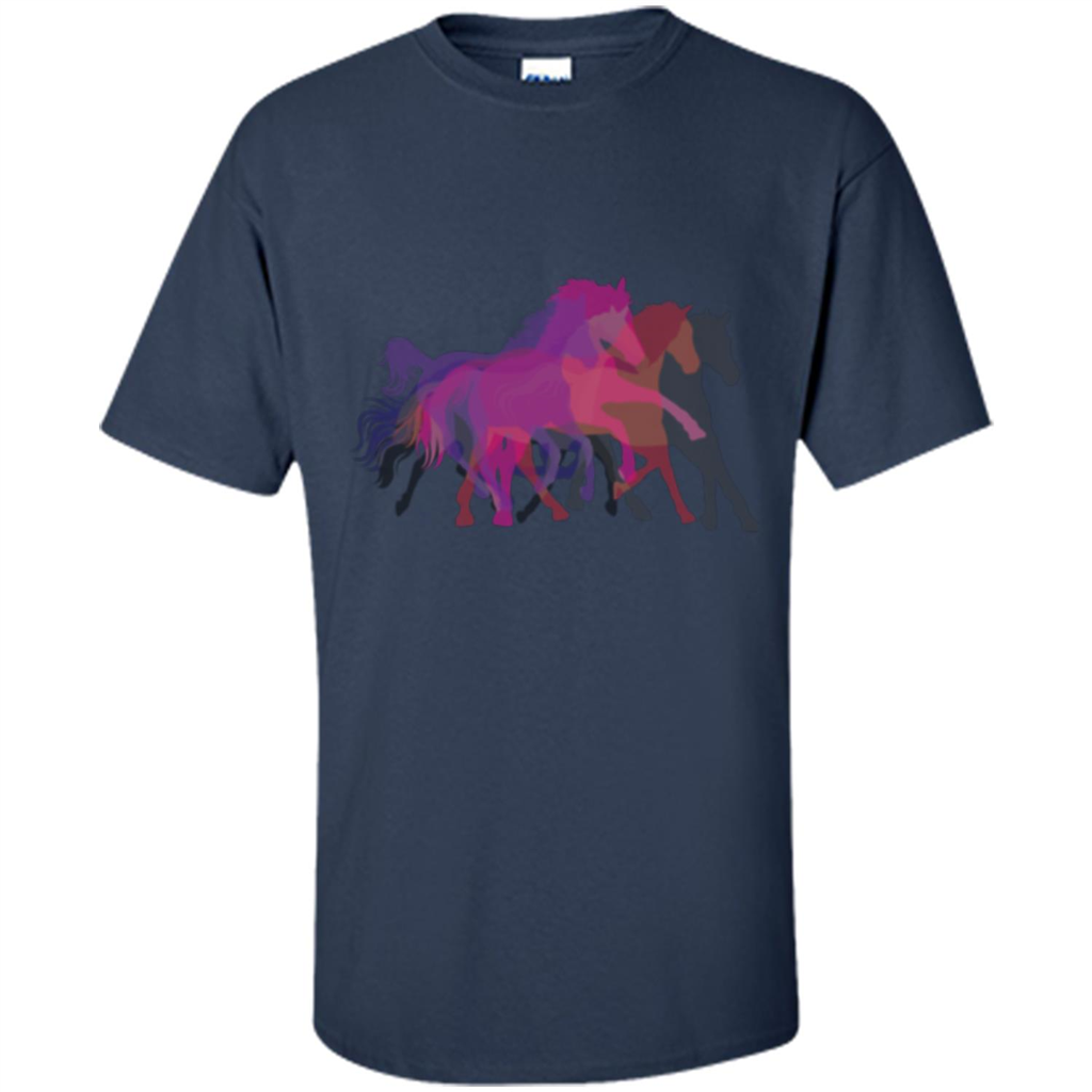 Beautiful Shadow Horses T-shirt Navy