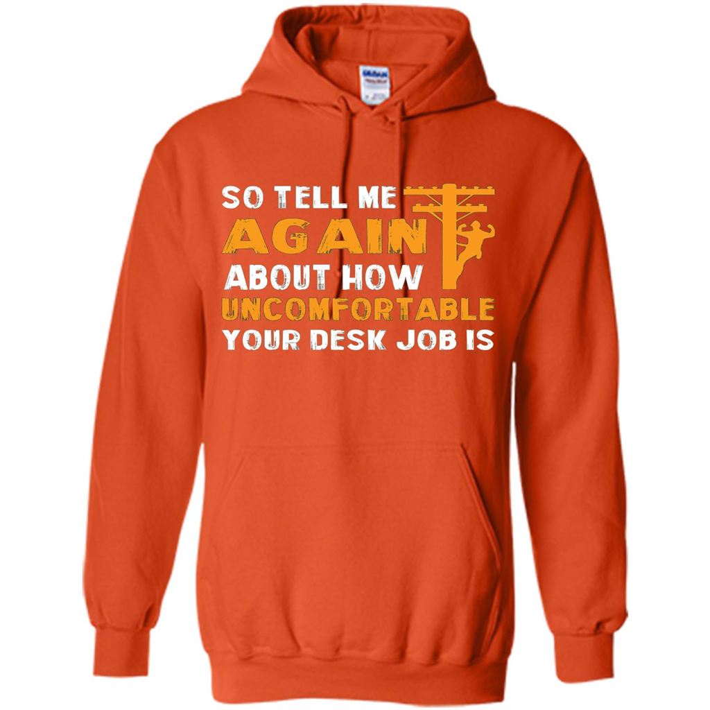 Lineman T-shirt Cool Gift For Lineman Orange