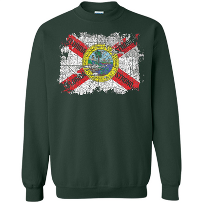 Florida Strong T-shirt Florida Distressed Flag T-Shirt Forest Green