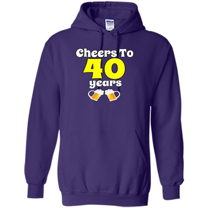Cheers To 40 Years Birthday Or Wedding Anniversary T-shirt Purple