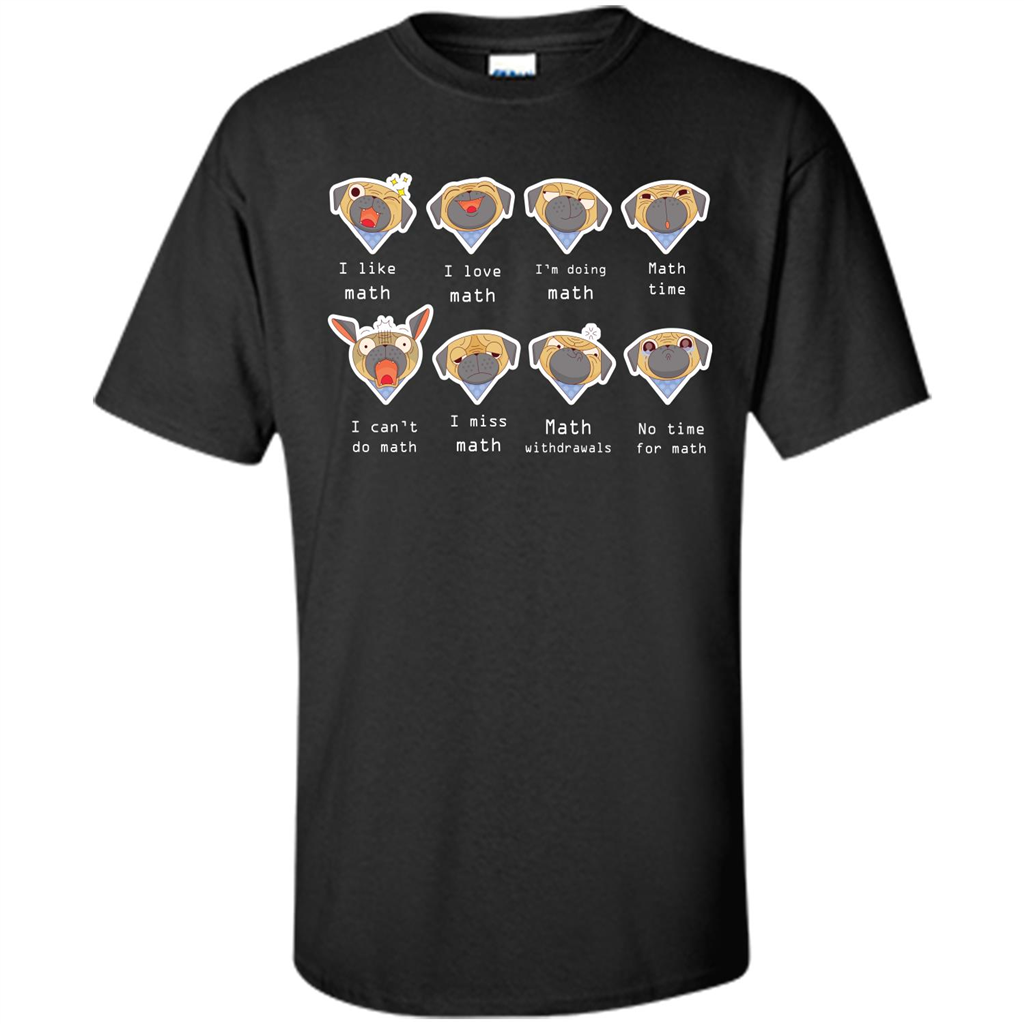 I Love Math T-shirt Dog Emotion Black