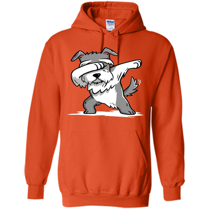 Schnauzer Cute Dabbing T-Shirt Funny Dab Dance Gift T-shirt Orange