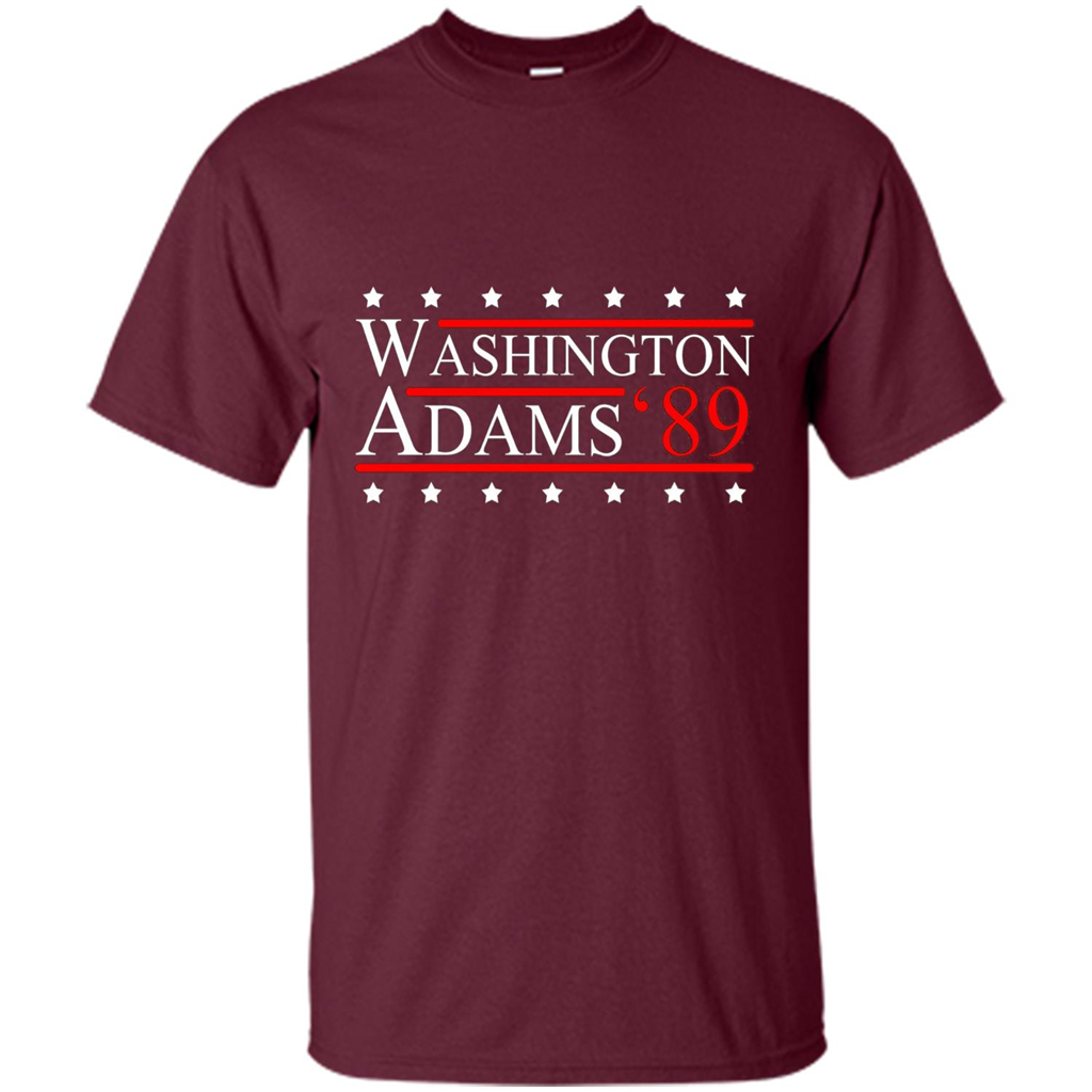 Washington Adams 1789 July 4th T-shirt Maroon