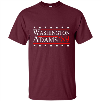 Washington Adams 1789 July 4th T-shirt Maroon