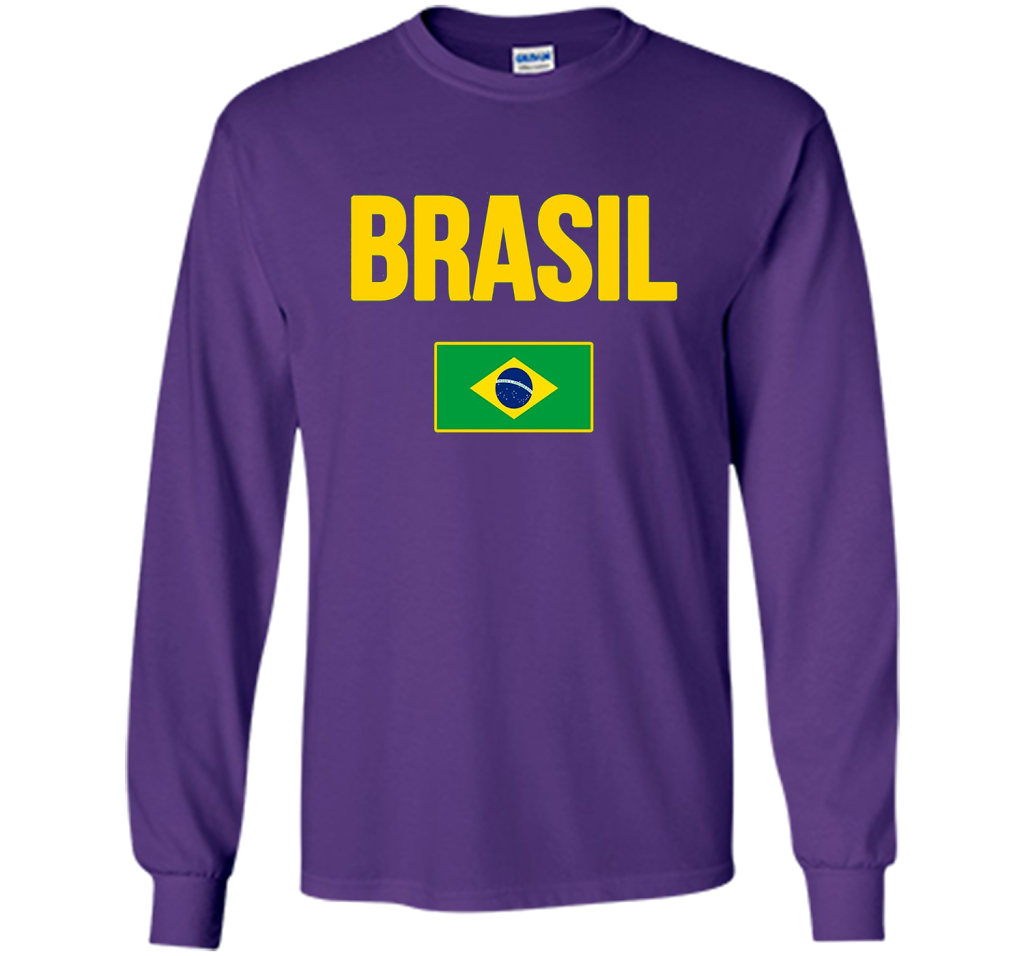 BRASIL T-shirt Brazilian National Country Flag Tee Camiseta cool shirt Purple