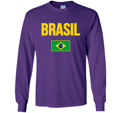 BRASIL T-shirt Brazilian National Country Flag Tee Camiseta cool shirt Purple